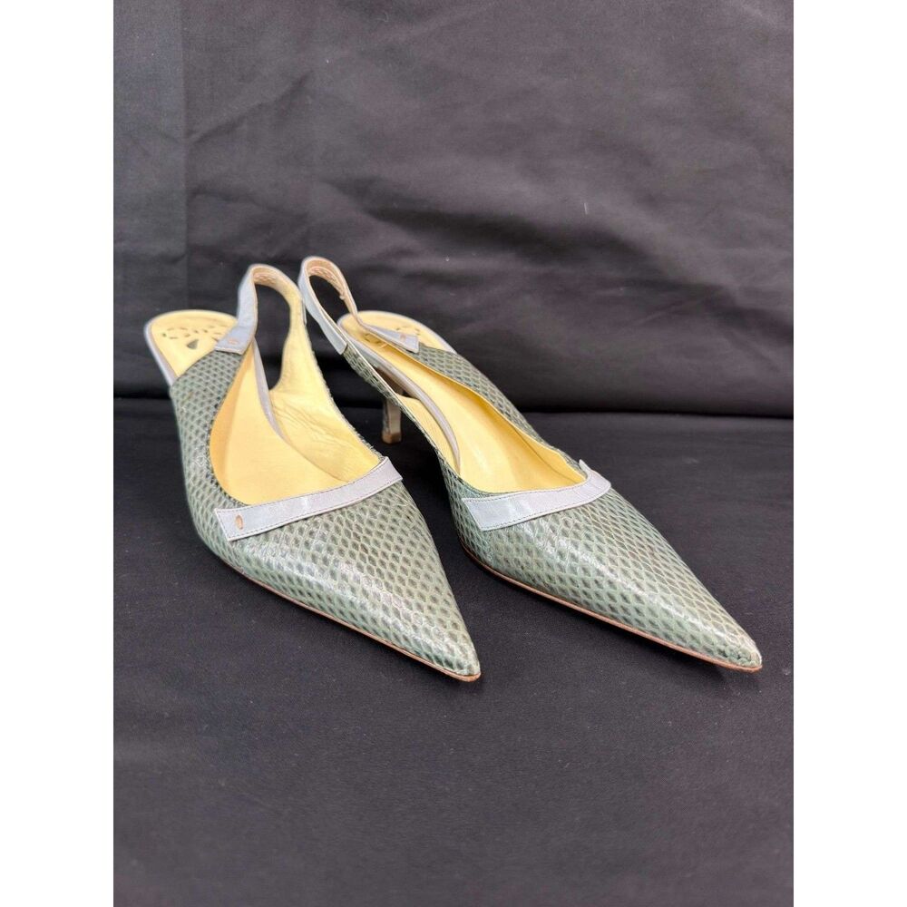 Vintage Franco Fieramosca Genuine Snakeskin Slingback Pumps - Size 37.5